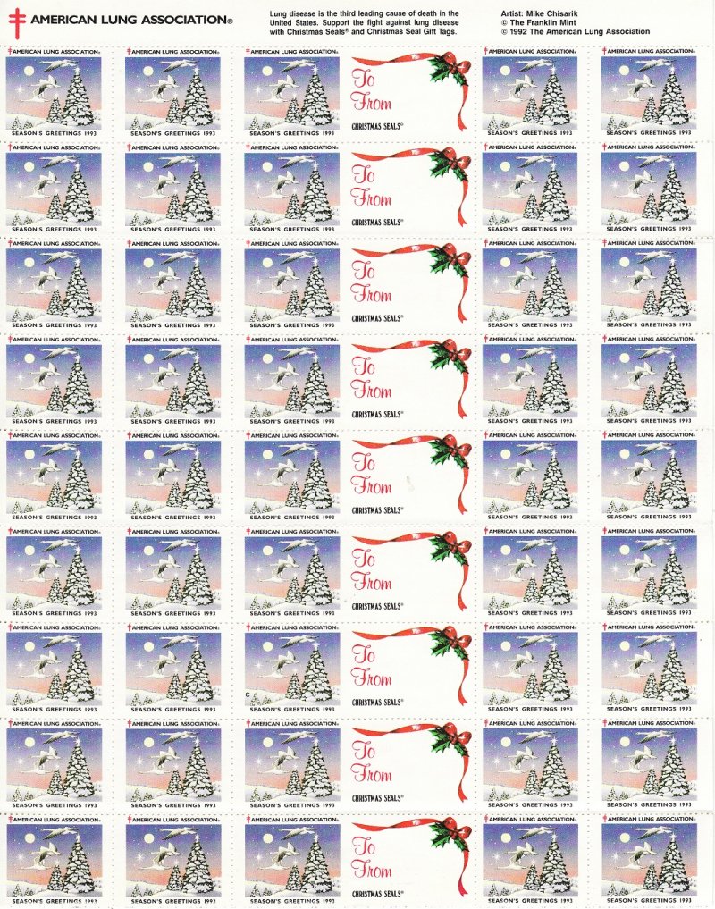 1993 U.S. National Christmas Seal Sheet