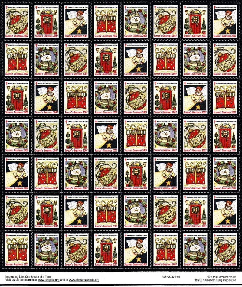 2007 U.S. National Christmas Seals Sheet