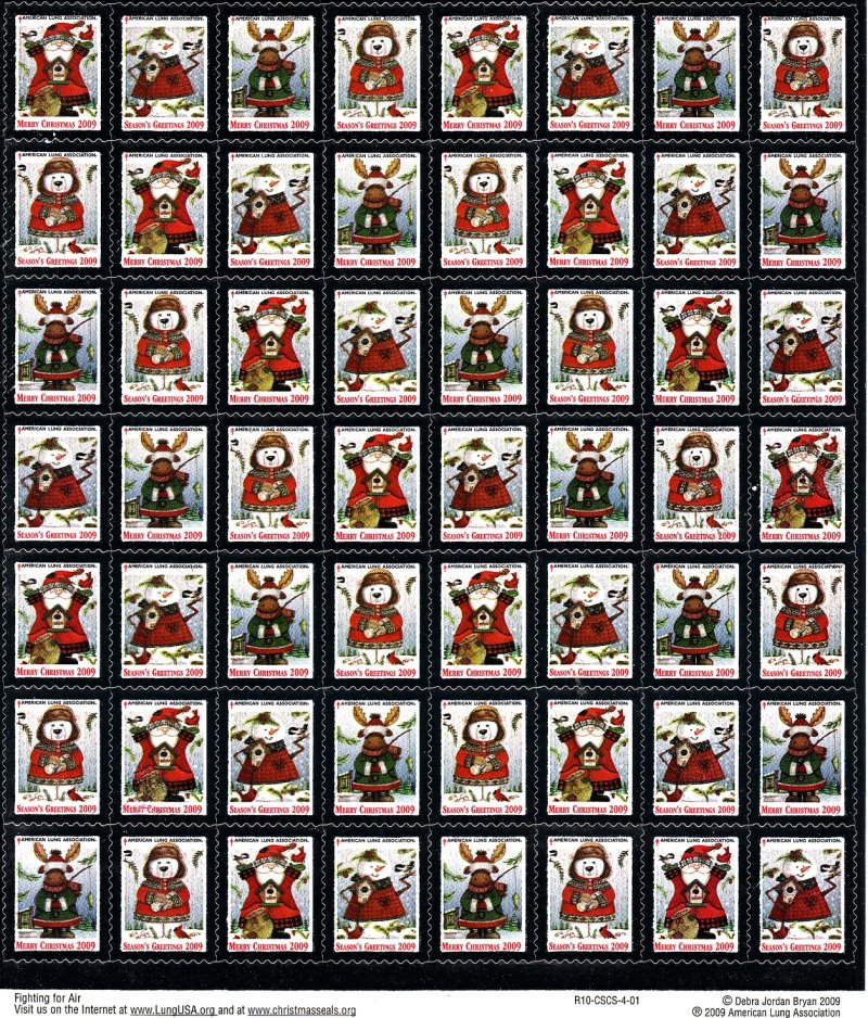 2009 U.S. National Christmas Seals Sheet