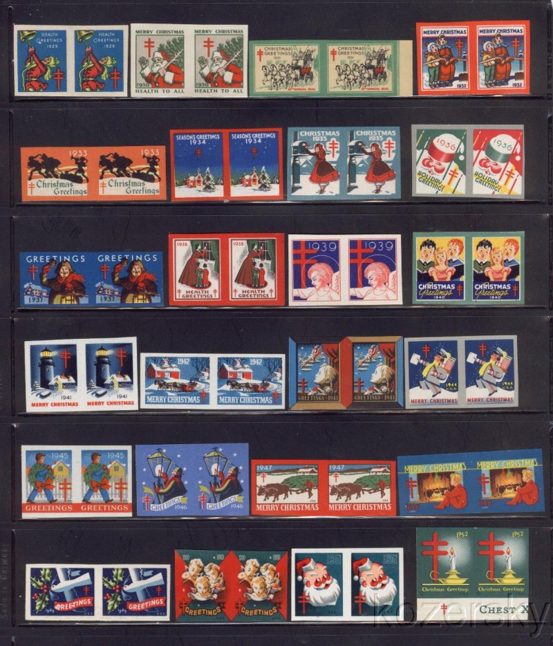 1929-69 Imperforate U.S. Christmas Seals, As Required Collection