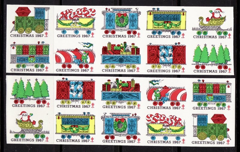 U.S. National Christmas Seal As Reauired Imperforate Proof Collection 1967