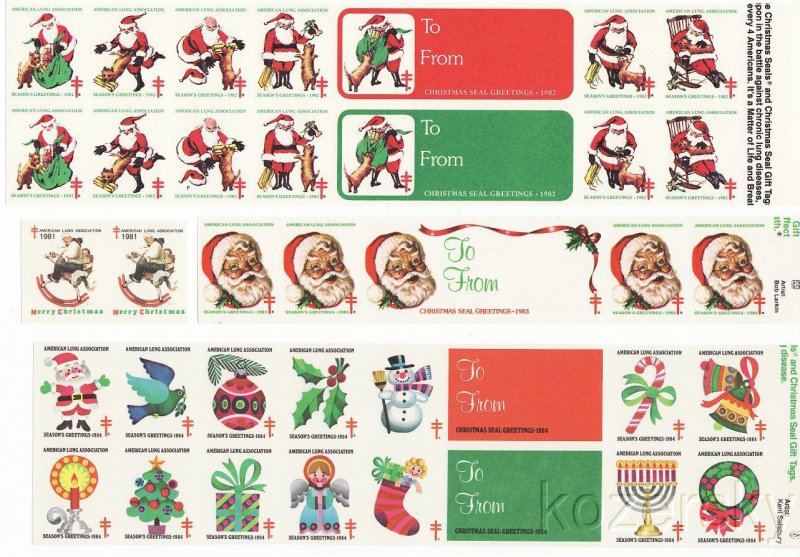  1982-2009 U.S. Christmas Seal Collection, As Required