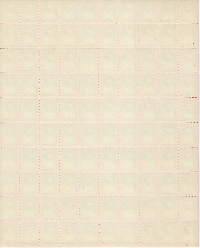 Canada 15x, 1934 Canada Christmas Seals Sheet, English Text, reverse of sheet