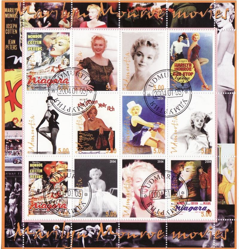 Udmurtia Republic, 2004 Marilyn Monroe Stamps Sheet  