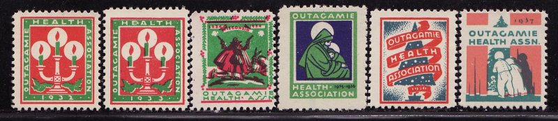 1932-37 Outagamie Health Association TB Charity Seal Collection 