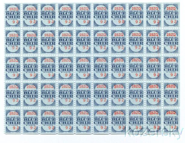 Blue Chip Trading Stamps Sheet, Series 2BZQ, No. 092