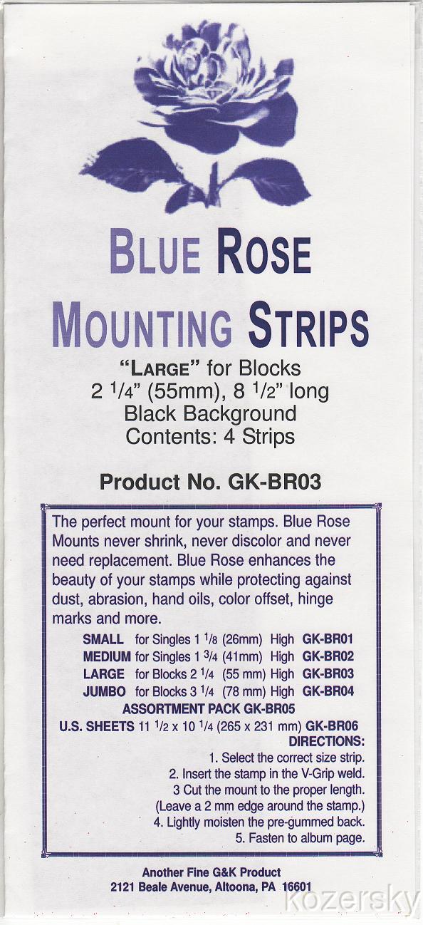  Blue Rose Stamp Mounts, Large Size