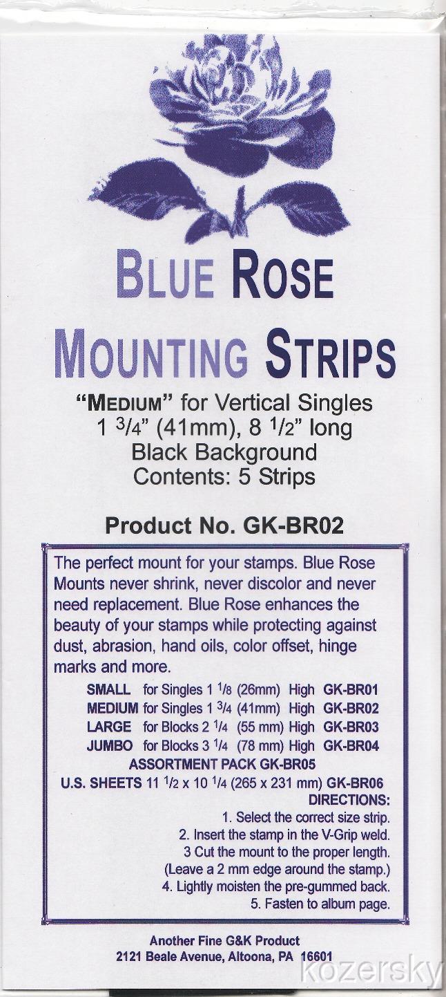   Blue Rose Stamp Mounts, Medium Size