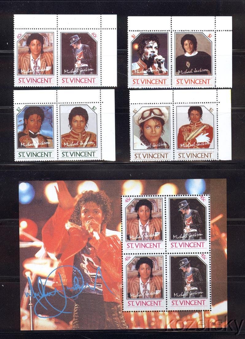 St. Vincent  894-01, St. Vincent Michael Jackson Stamps, S/S, MNH