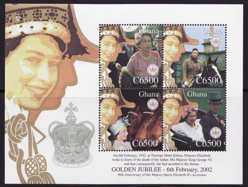Ghana 2289, Queen Elizabeth II, Golden Jubilee, Sheet/4, MNH