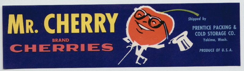 Mr. Cherry Brand Vintage Cherry Fruit Crate Label