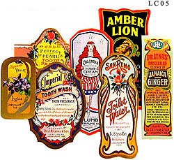 Vintage Cosmetic Label Collection, 18 diff., Mint!