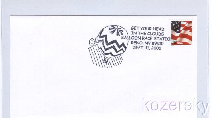 Balloon Race Topical Pictorial Postmark Cancel