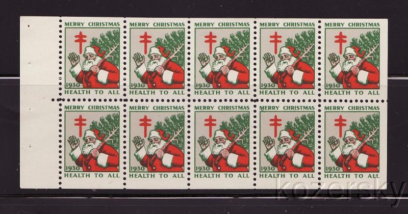  1930-1.4xA, WX55d, 1930 U.S. Christmas Seals Booklet Pane, pos 5