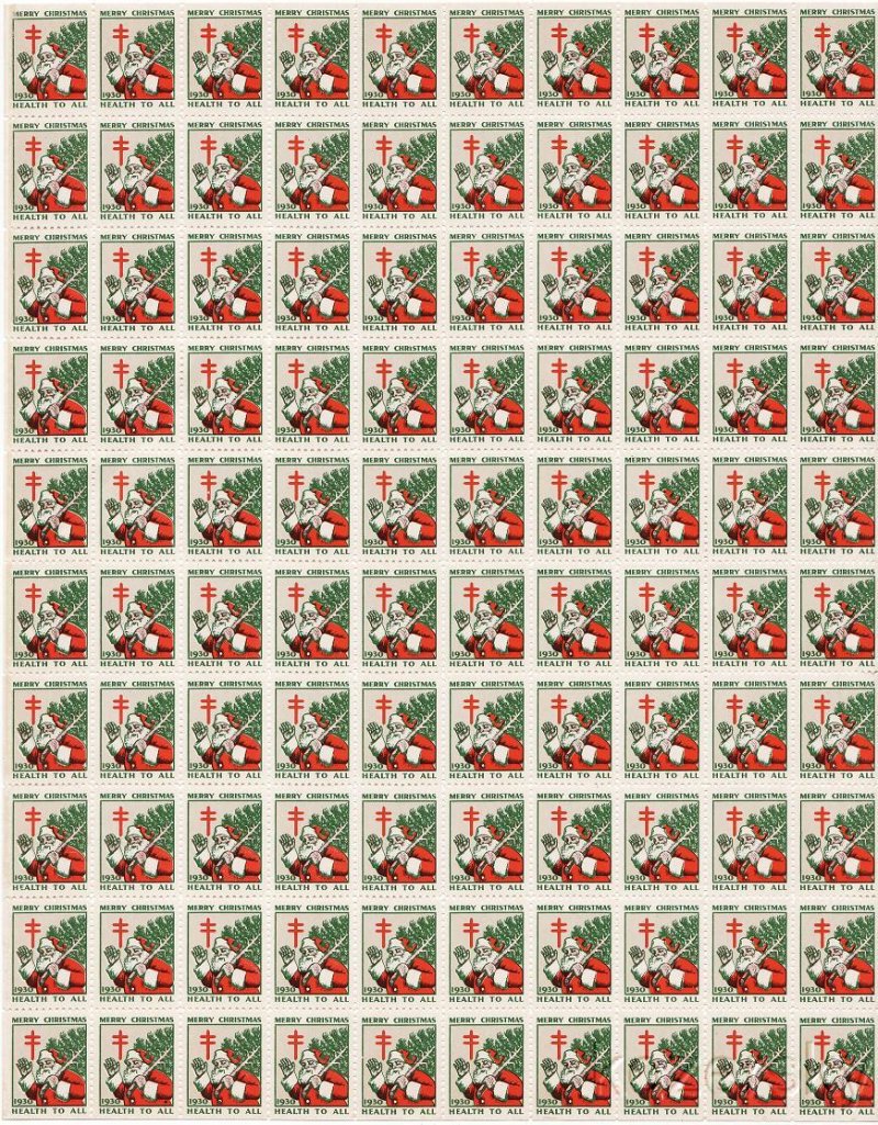 1930-4xA, WX56, 1930 U.S. Christmas Seals Sheet, pm U