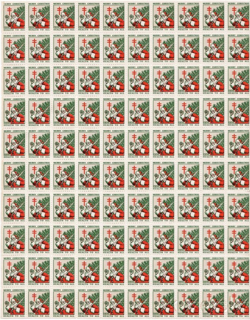 1930-2x, WX56, 1930 U.S. Christmas Seals Sheet, pm S 