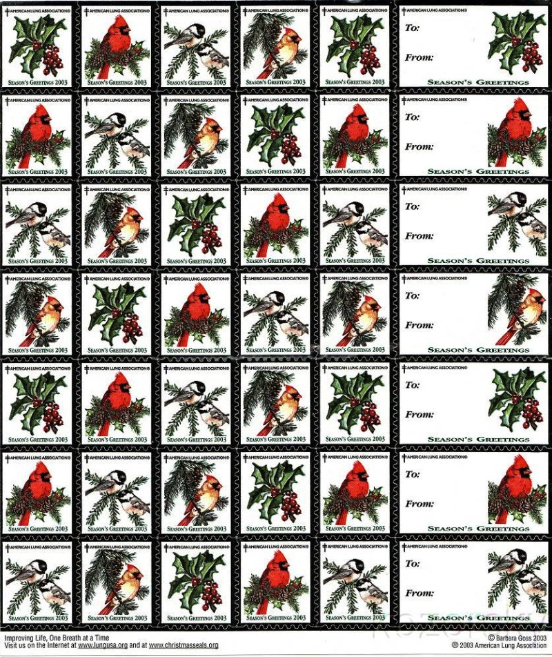  2003-4x, 2003 U.S. National Christmas Seals Sheet
