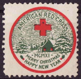 1911-1, WX7, 1911 U.S. Red Cross Christmas TB Seal, Type 1, F, NG