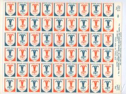 9A-37.12x, 1964 U.S. Easter Charity Seals, Sheet/54, UL F, MNH