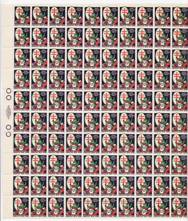 1920-1.2x1, WX26, 1920 U.S. Christmas Seals Sheet, Type 1 