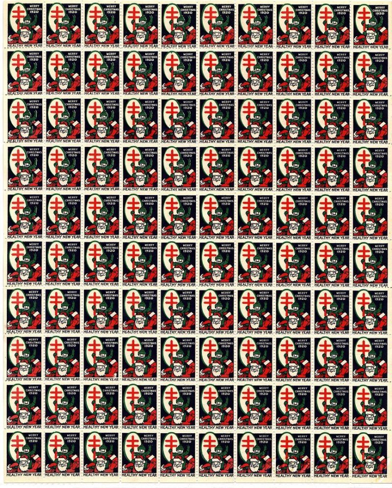 20-2Bx, WX27, 1920 U.S. Christmas Seals Sheet, Type 2B 