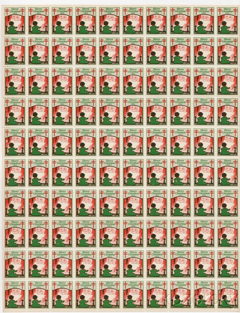 23-1.3x, WX31c, 1923 U.S. Christmas Seals Sheet, HBg  