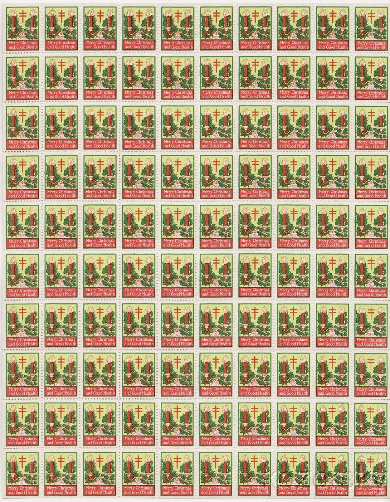 25-3x, WX37, 1925 U.S. Christmas Seals Sheet, Type 3