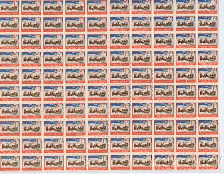Canada  1x, WX42, 1927 Canada Christmas Seals Sheet, English Text