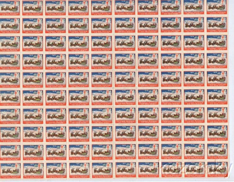   27-1x, WX39, 1927 U.S. Christmas Seals Sheet, HBg  