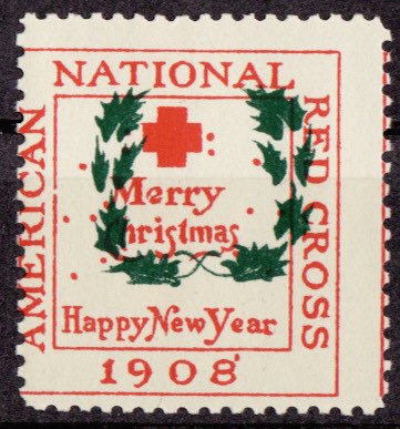 8-1A.4, WX3a, 1908 U.S. Red Cross Christmas Seal, Type 1A, Error