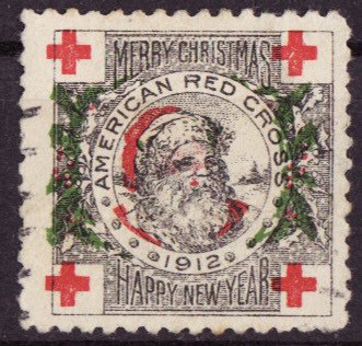 1912-1, WX10, 1912 U.S. Christmas Seals, F, P4S, with flaws, NG