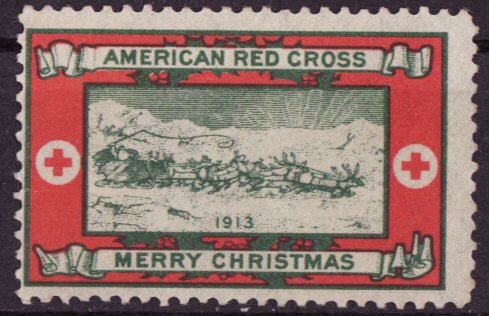1913-3, WX13, 1913 U.S. Red Cross Christmas TB Seal, Type 3, Avg., NG