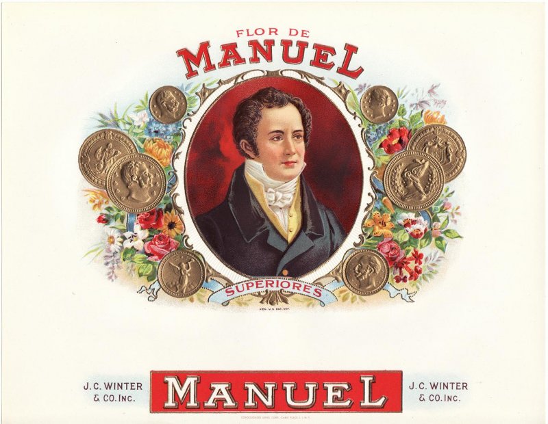 Flor de Manuel Vintage Inner Cigar Box Label