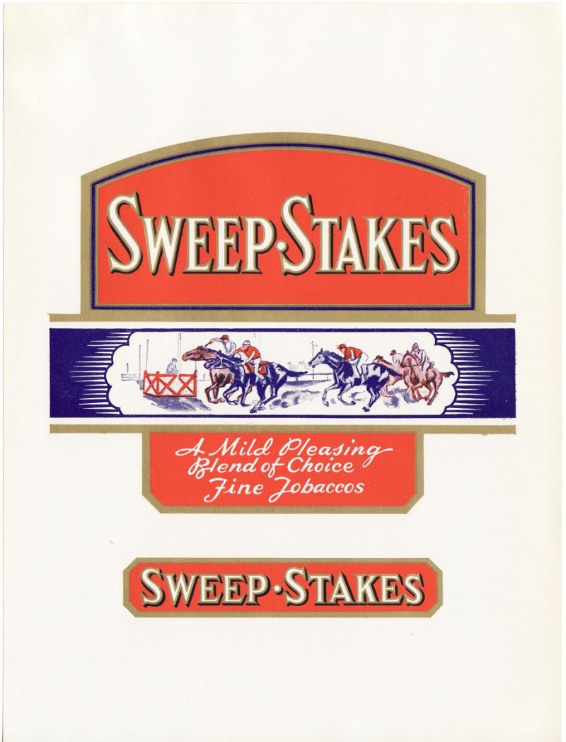Sweep-Stakes Inner Cigar Box Label, 1940s