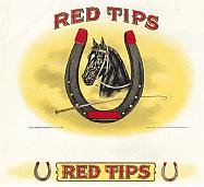 Red Tips Vintage Inner Cigar Box Label, 1920s