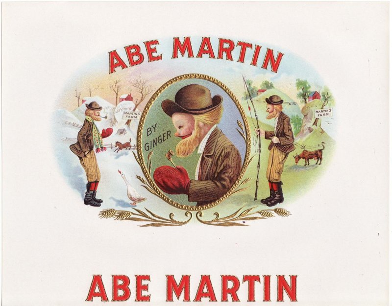 Abe Martin Vintage Inner Cigar Box Label