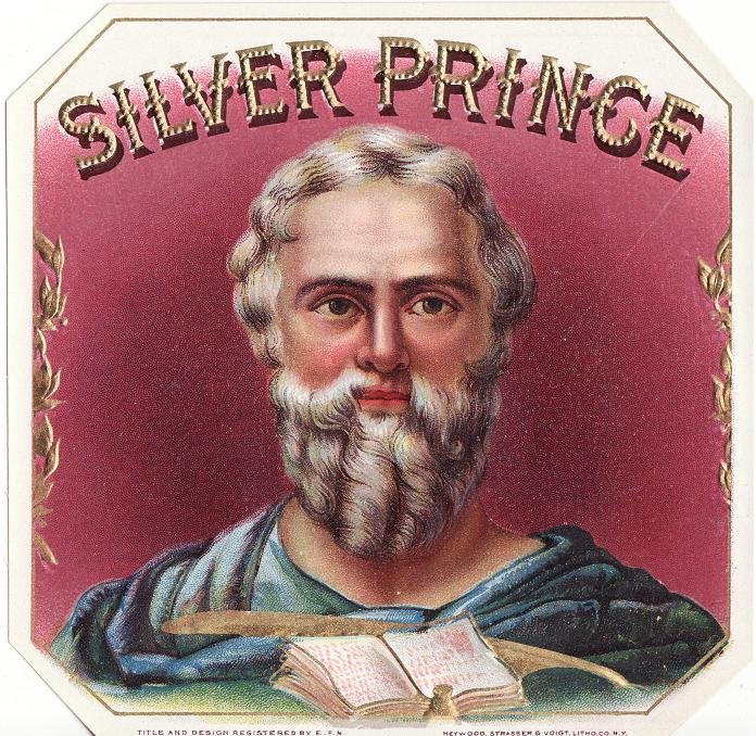 Silver Prince Outer Cigar Box Label, 1910s