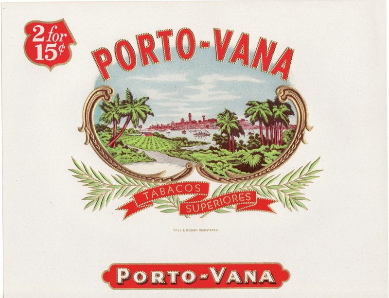 Porto-Vana Vintage Inner Cigar Box Label