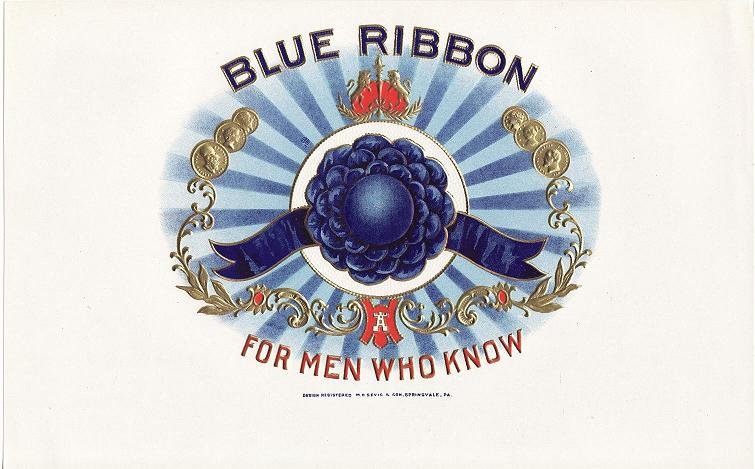 Blue Ribbon Vintage Inner Cigar Box Label