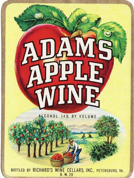 Vintage Adam's Apple Wine Label