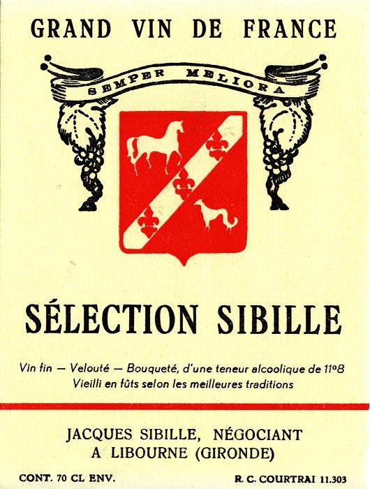 Selection Sibille French Wine Label