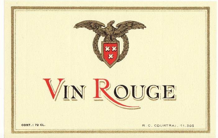 Vin Rouge French Wine Label