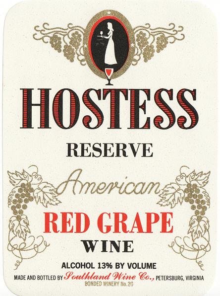 Hostess Reserve Red Grape Wine Label