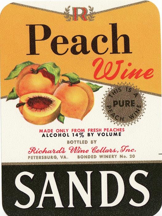 Sands Peach Wine Label