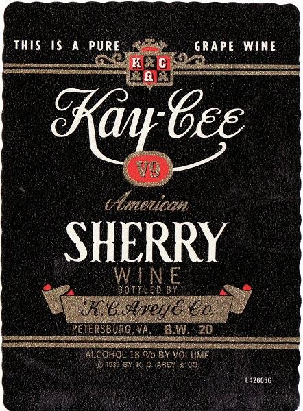 Kay-Cee Sherry Wine Label