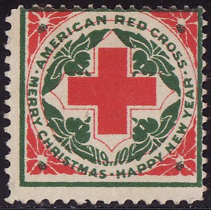1910-1, WX6, 1910 U.S. Red Cross Christmas TB Seal, Avg, NG