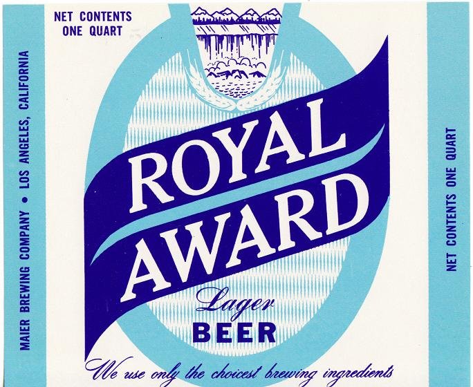Royal Award Lager Beer Label