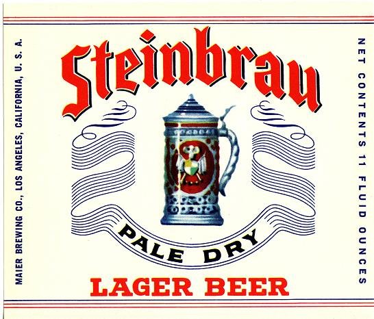 Steinbrau Pale Dry Lager Beer Label