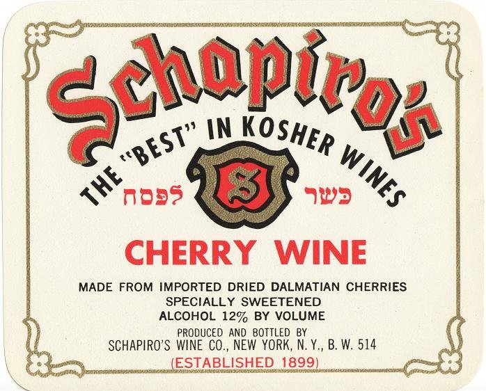 Schapiro's Kosher Cherry Wine Label
