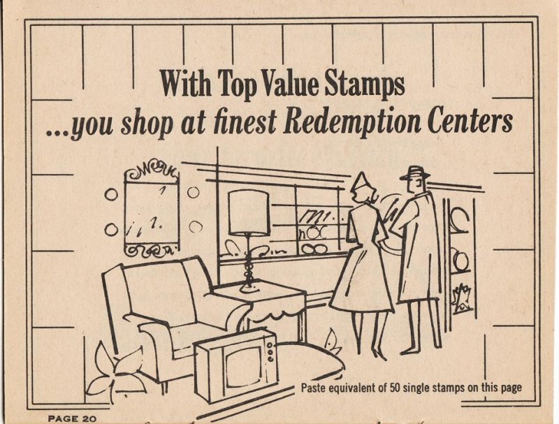 Top Value Trading Stamp Saver Book, 1966, Inside Page